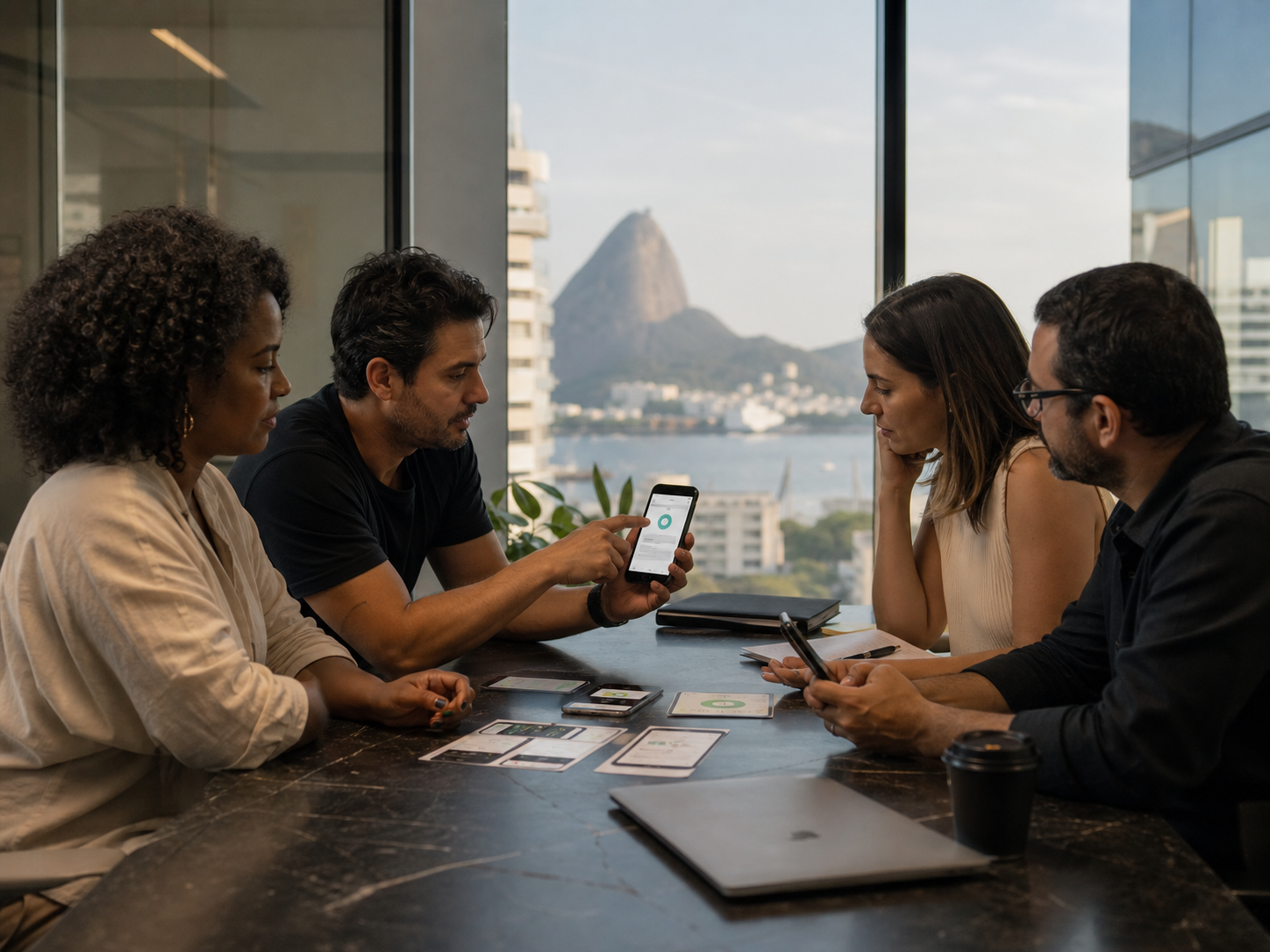 Rio fintech team testing mobile banking experience